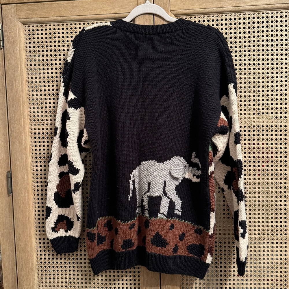 Vintage BELLE POINTE  LION King Animals Jungle Zoo  Sweater Cardigan  Size L - Picture 12 of 14